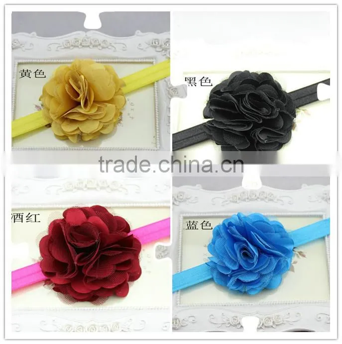 European and American children's hairband wholesale baby satin ribbon hair accessary head flower headband factory direct supply