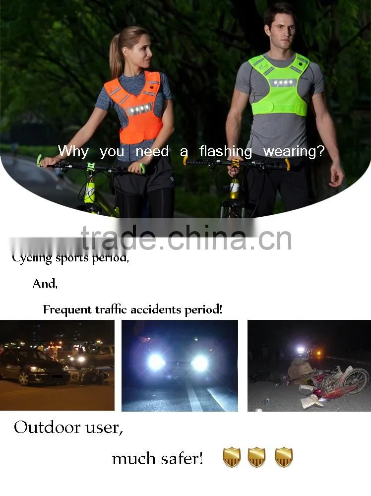 Wildsaver running LED warning summer sports wear men