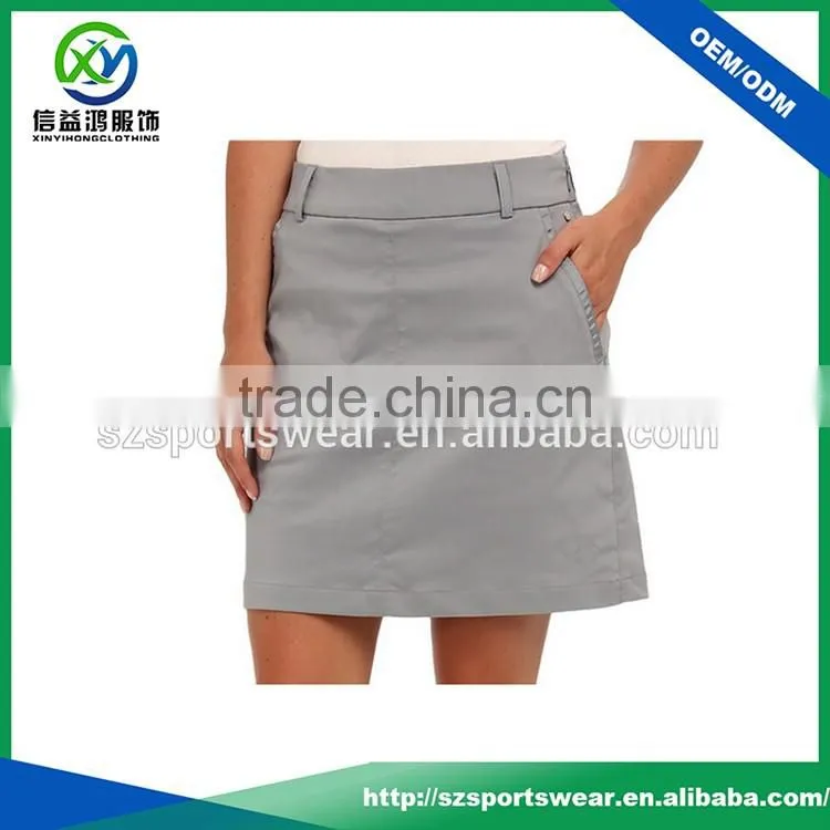 Hot selling customizable dry fit top quality ladies golf skirts custom