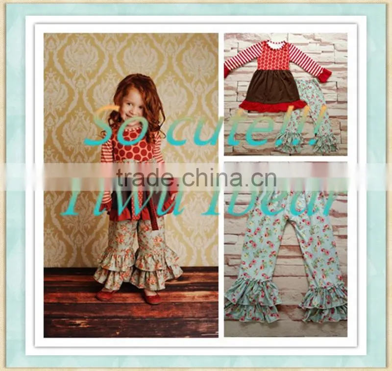 Lastest Halloween girls Wholesale Pumpkin embroidery Boutique outfits Clothing sets