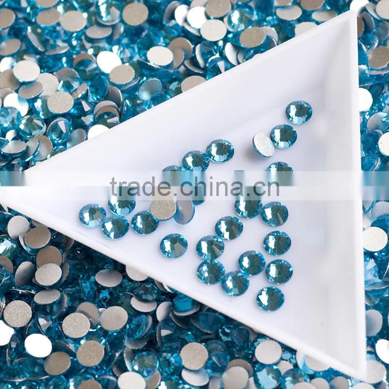 Wholesale aquamarine non hotfix rhinestone flatback