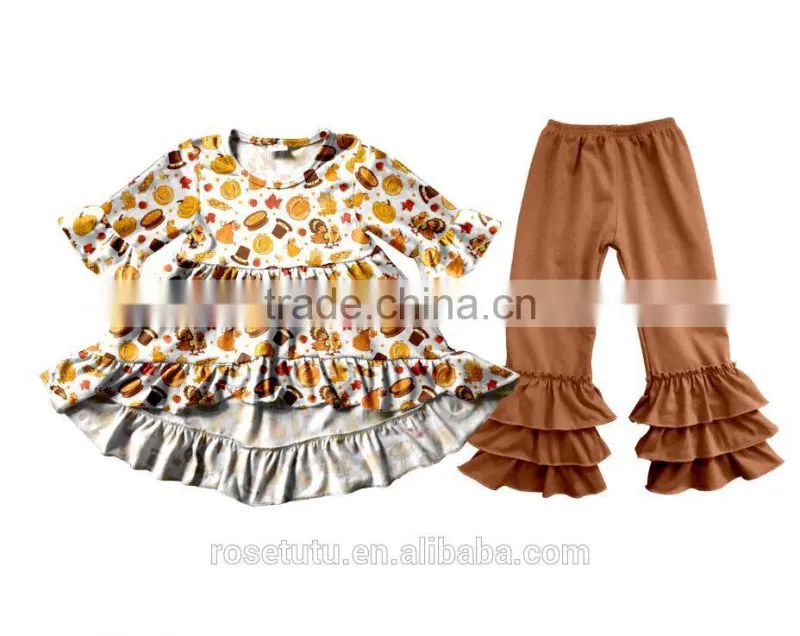 2017 children halloween clothes wholesale chevron fall 2pcs outfit baby winter clothing