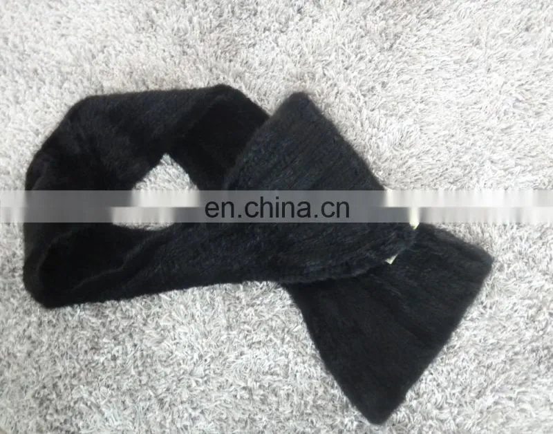 knitted black mink long scarf shawl mink stole European style