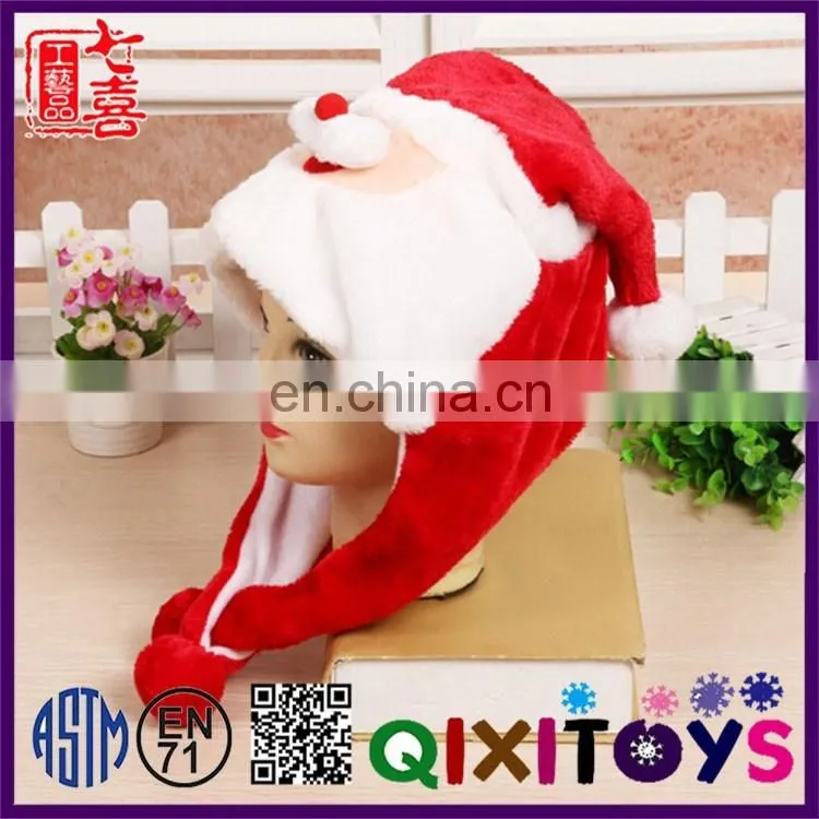 Custom made cute christmas hat decoration special animal shaped personalized christmas design plush hats