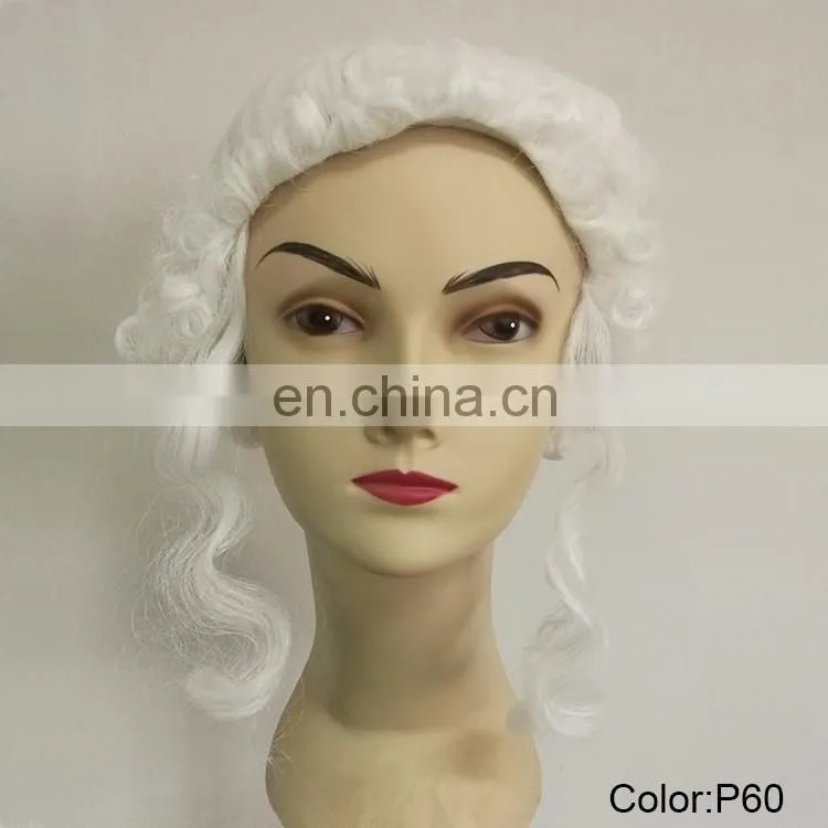 Romantic Baroque Renaissance white synthetic party wigs P-W210