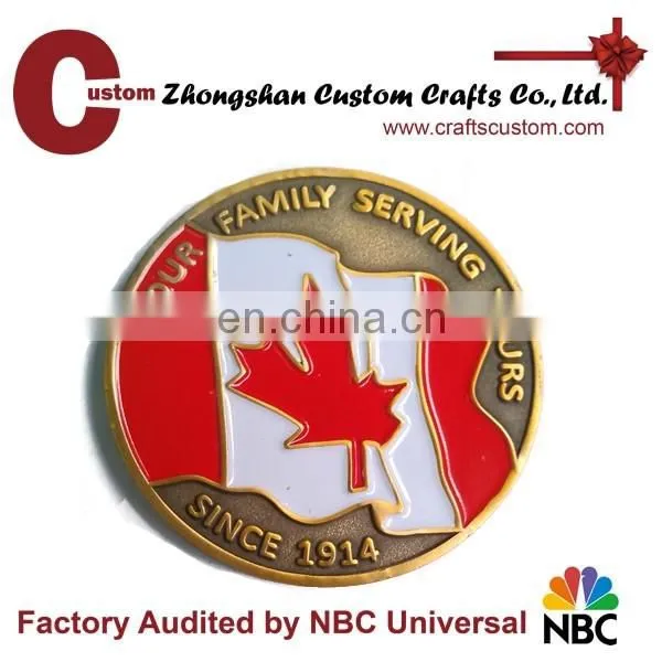 Custom rope cut edge military metal singapore souvenir coin