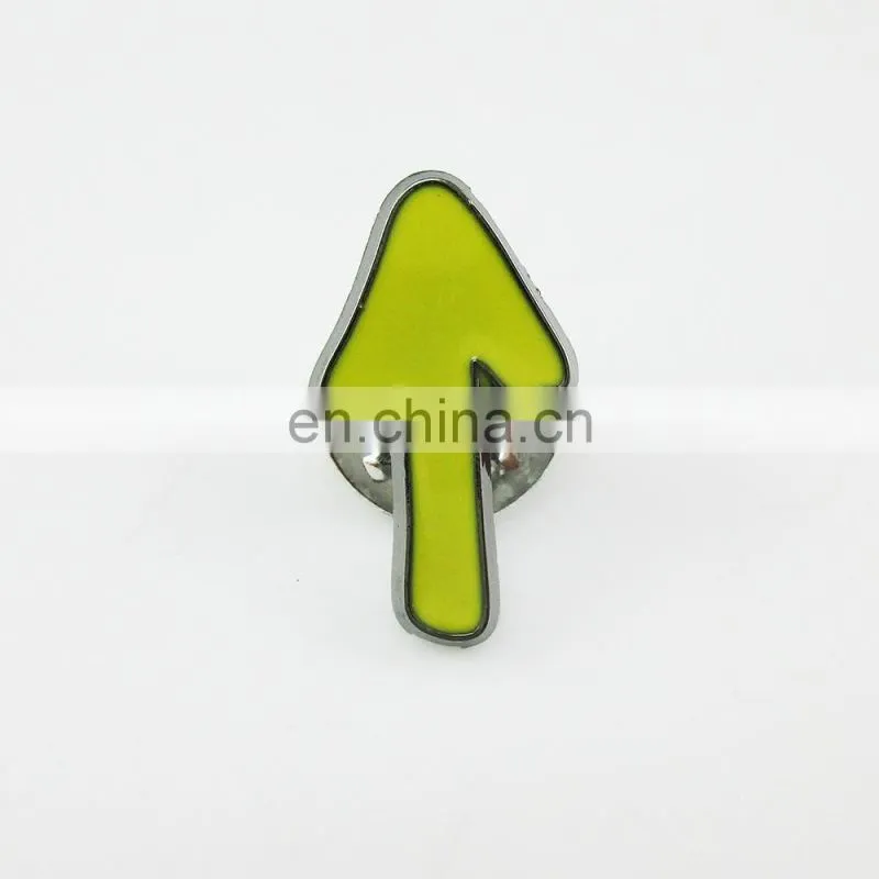 Enamel yellow arrow lapel pin