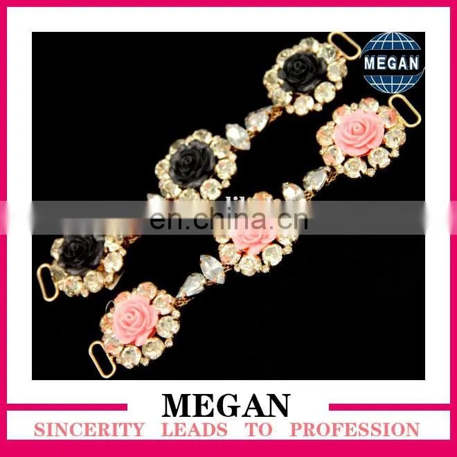 rhinestone pave connector for bikini decoration