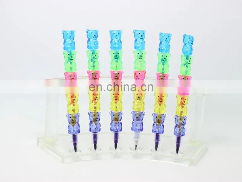 bear shaped stacker crayon multi colored crayon