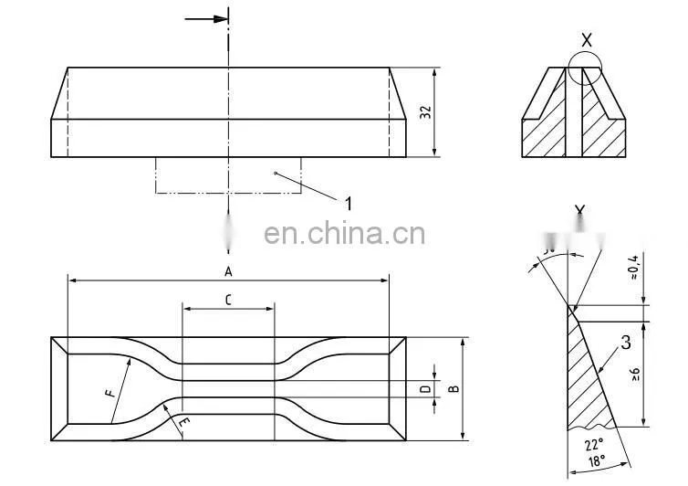 ISO 037 dumbbell cutter for rubber tensile shear test