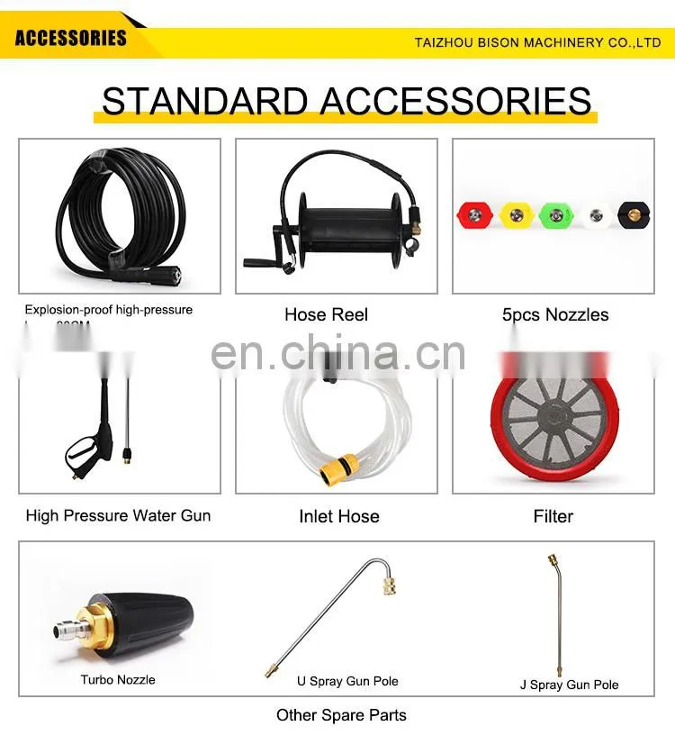 BISON China Electric Pressure Washer 200bar Electric Home High Pressure Cleaner
