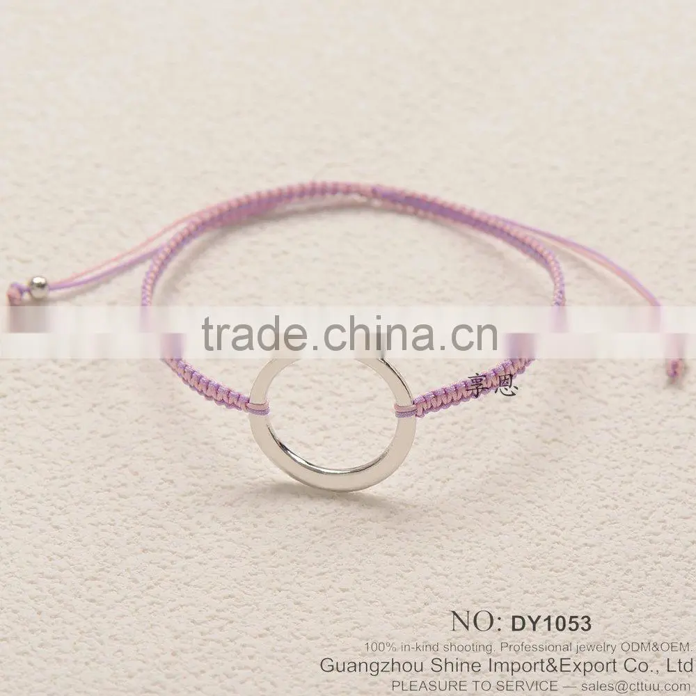 2015 New fashion bangle cotton paraffined rope woven bracelet