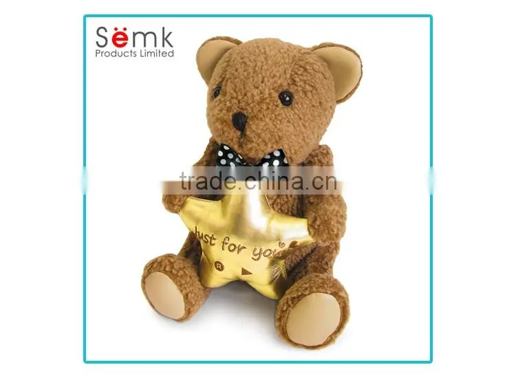 Custom polyester material stuffed talking plush bear toy