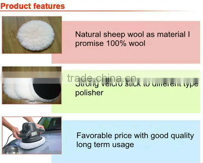 Sheep wool stainless car care product buffing pad