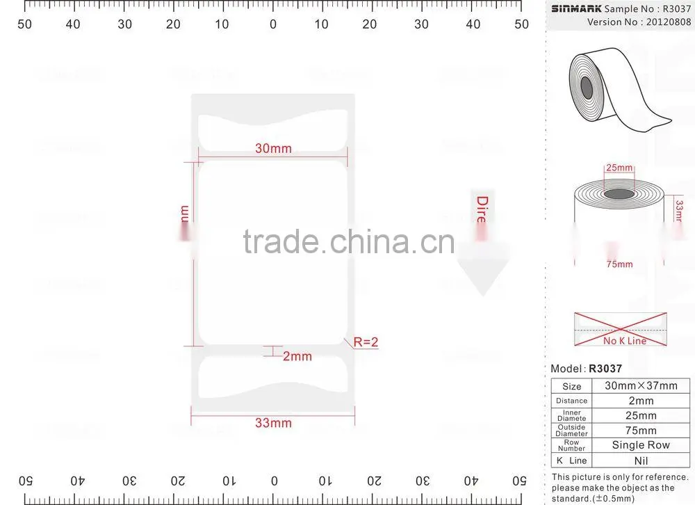 SINMARK R3037. N620 safety adhesive transparent sticker