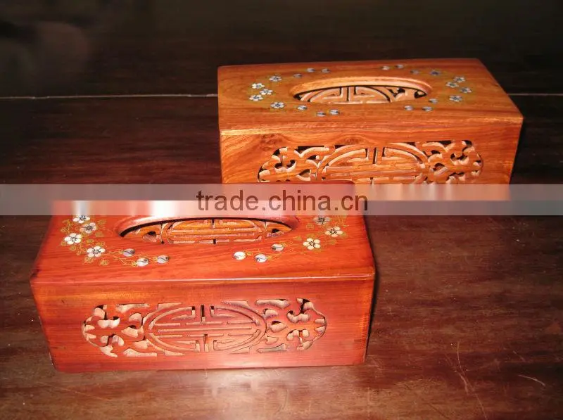 Wooden tissue box