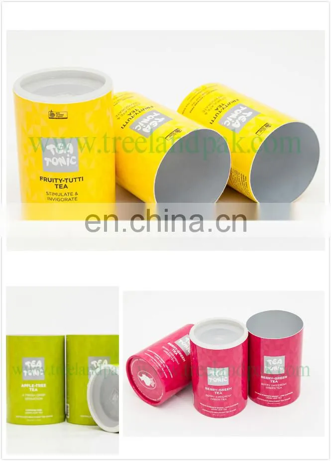 Cardboard Cylinder Food Packaging Tube With plastic plug