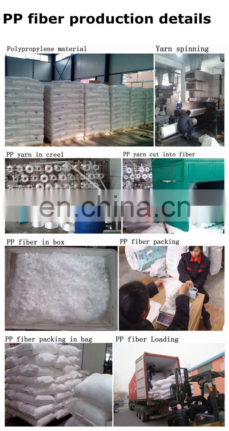 paper bag polypropylene fibre (6 mm length) for concrete