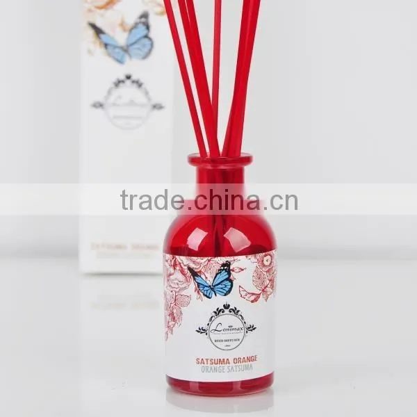 Air Freshener Home fragrance Aroma Reed Diffuser with beautiful red glass bottle SA-2255