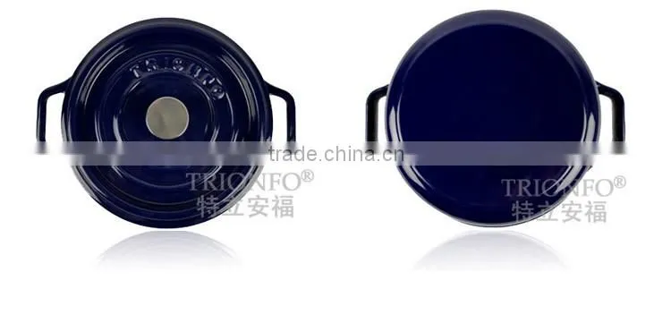 Hot sale Trionfo blue enameled casserole cast iron potjie pot