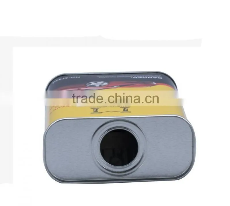 473ml square car wax tin metal box liquid product containers
