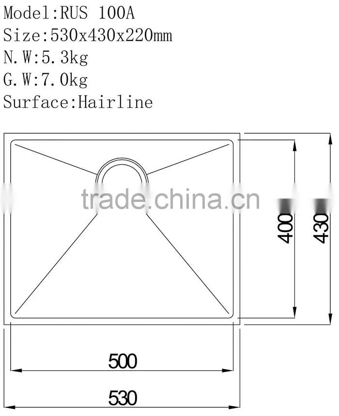 Hot Quality Round Edge Stainless Steel Corner Hand Basin Sink