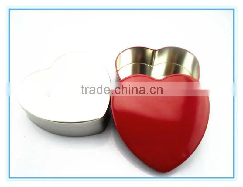 2015 hot sale heart tin box for christmas gift