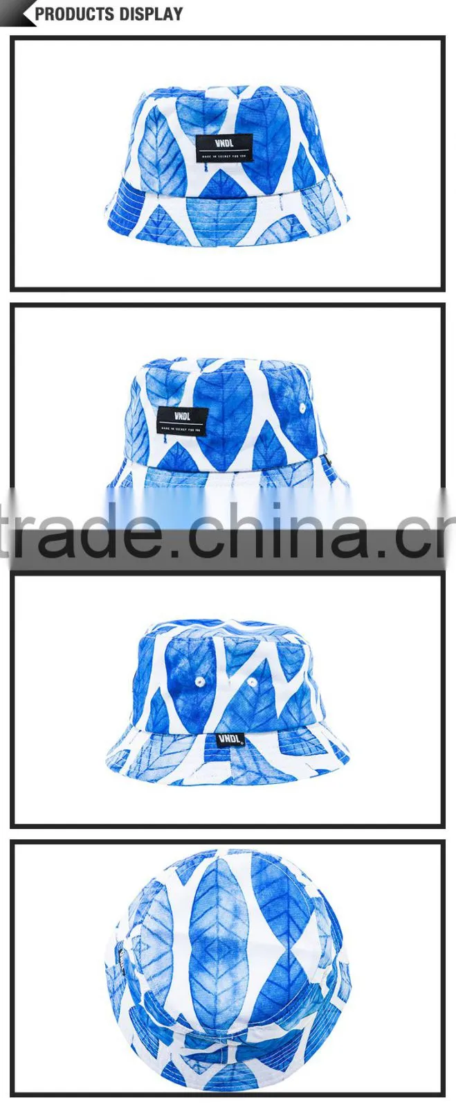 Casual custom printed australian bucket hat short brim bucket hat mens bucket hats