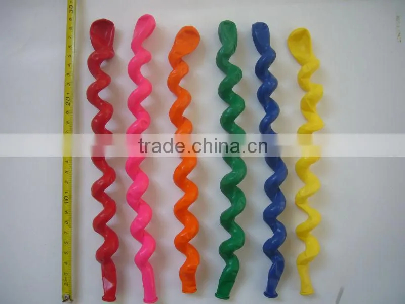 Screw shape latex ballons
