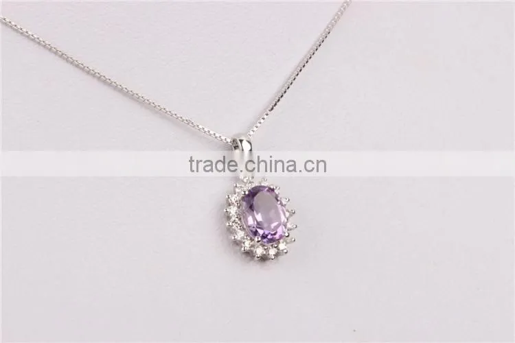 Luxurious American 18k white gold diamond jewelry fashion Necklace