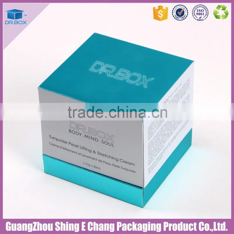 Inside the plastic holder silver cardboard recycled cosmetic boxes