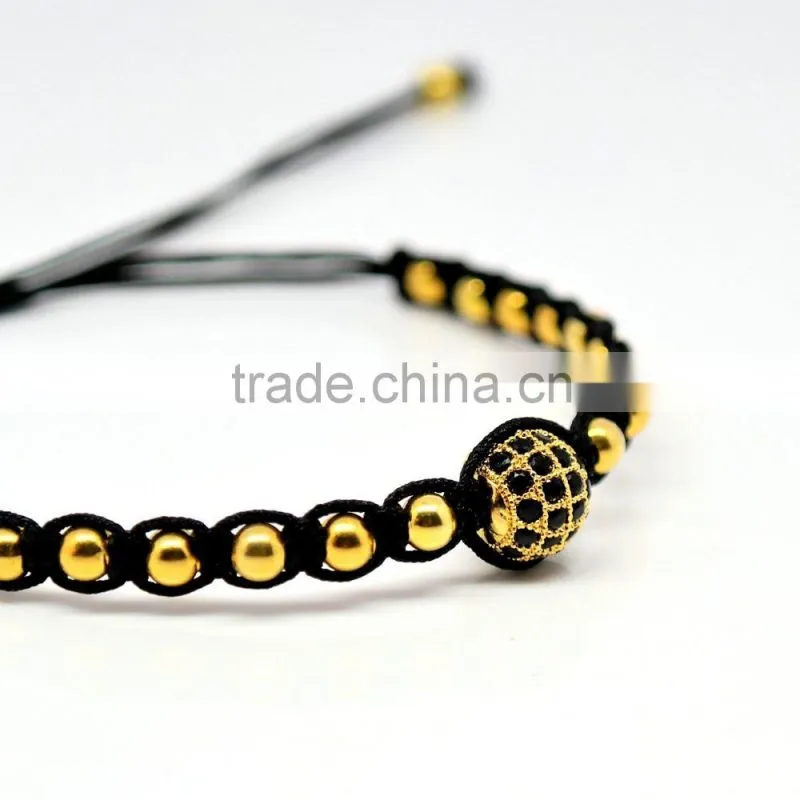 2016 newest fashion beaded wrap ball bracelets, stainless steel jewelry