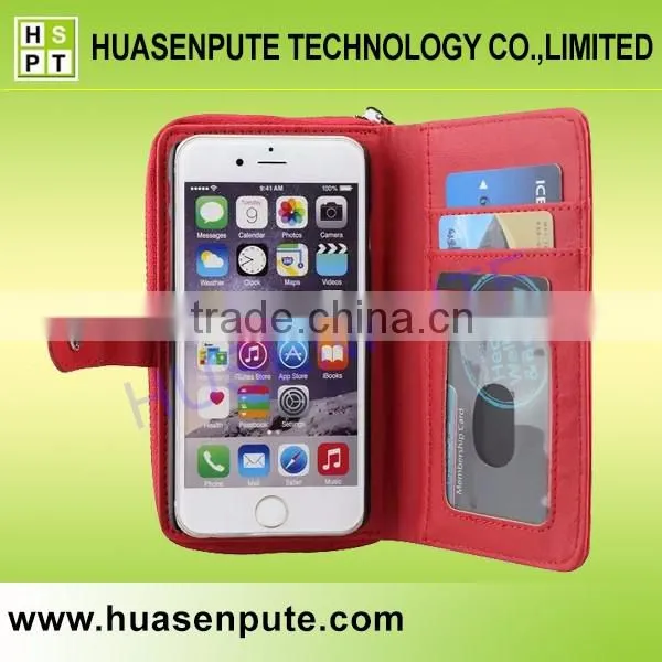 2016 New Design Wallet Leather Phone Bag Cover For iPhone 6 Credit Card Slot
