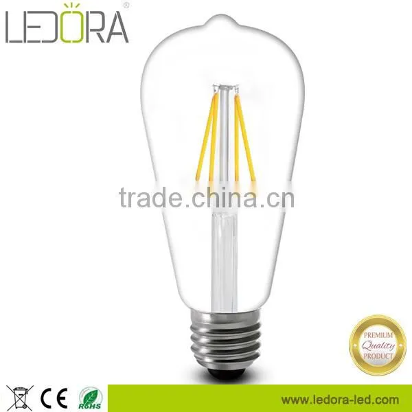 UL certificate ST58 ST64 360 degree 4w Dimmable filament led bulb e26