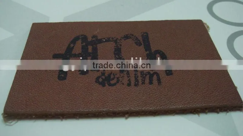 fashion design leather patch labels good quality embossed real leather patch