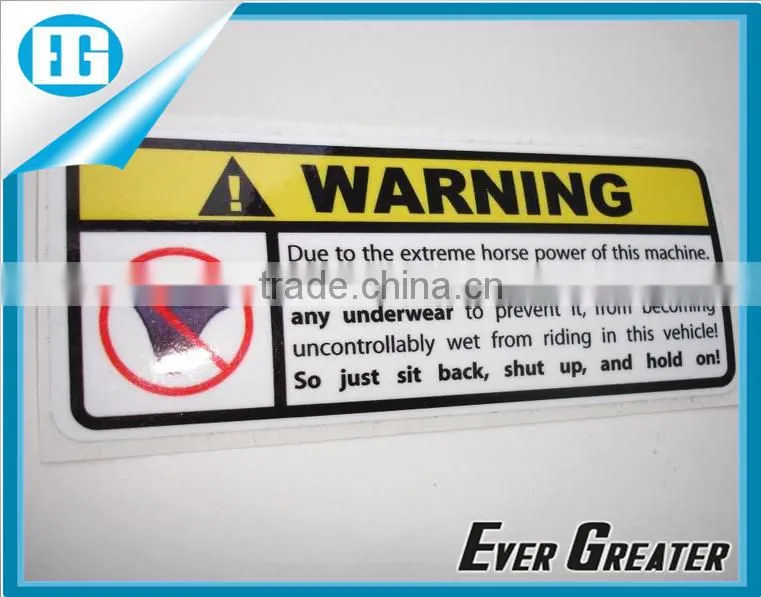 pet/dogs/road durable self-adhesive warning label stickers for security
