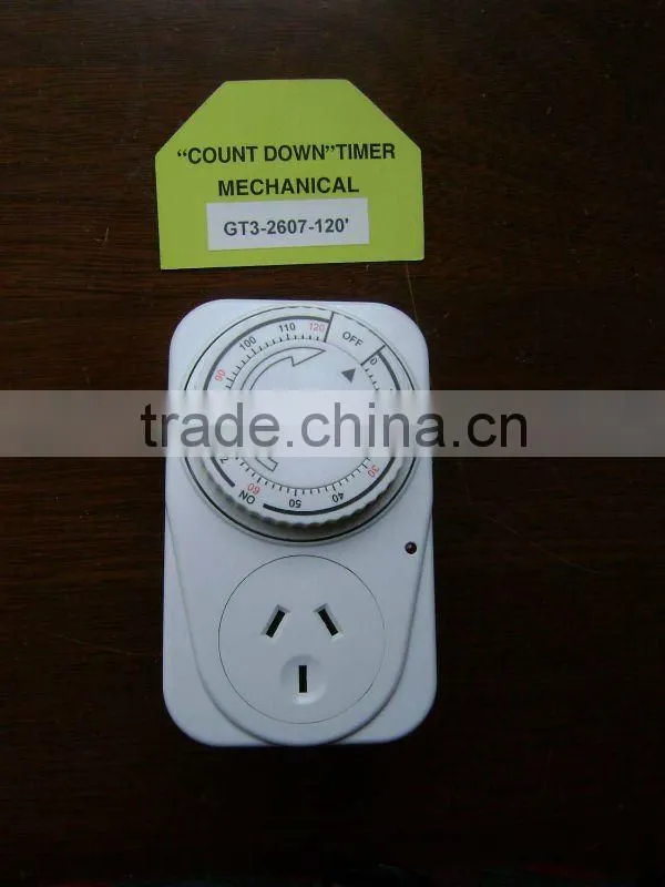 GT3-2607 Australian style count-down timer switch 30', 60', 120', 6Hs, 12Hs