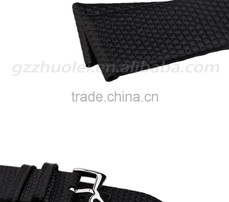 18|20mm high quality leather Strap Watch Band with stainless steel buckle Wholesale 3PCS