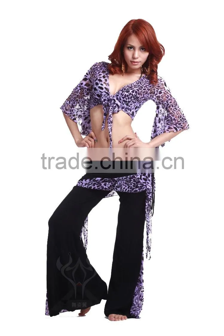Hot Sexy Belly Dance Tops with Leopard Print for Performance