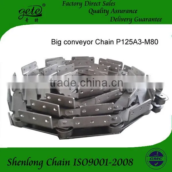 Big pitch conveyor chain P200 with A3 attachments
