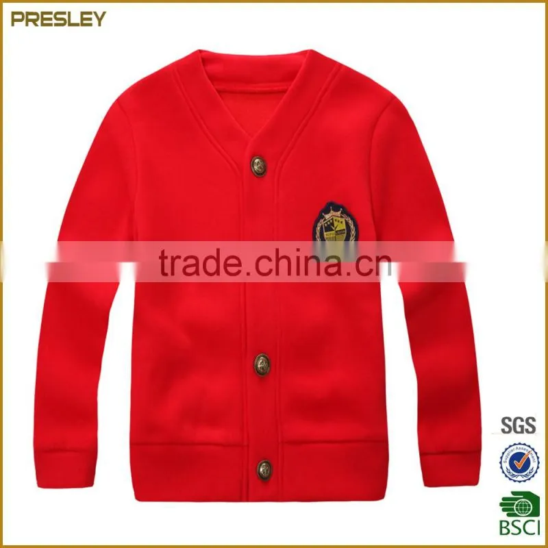 Presley oem high quality sweater cardigan children plain knited sweater school cardigan