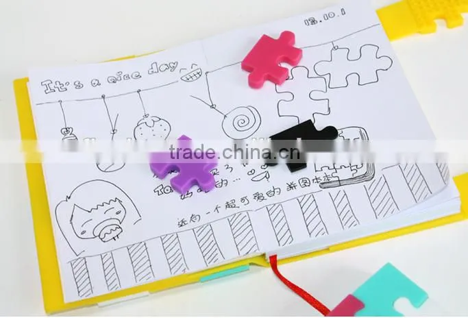 Lovely and colorful silicone notebook, puzzle surface notebook