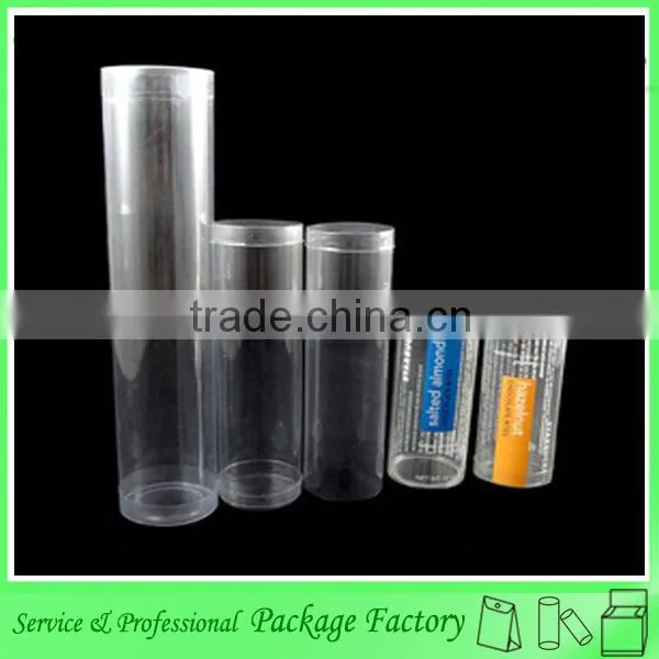 Customized clear plastic cylinder packaging / round travel bag / plastic cylinder bag