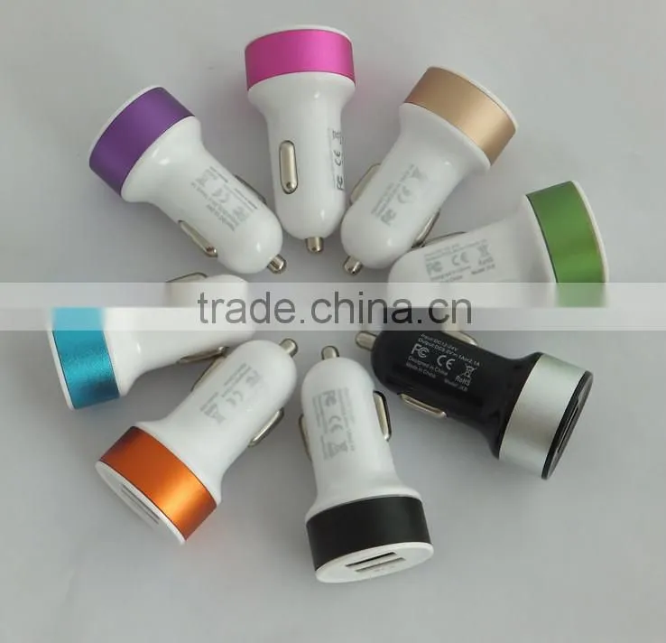 Promotional gift universal dual usb colorful car charger