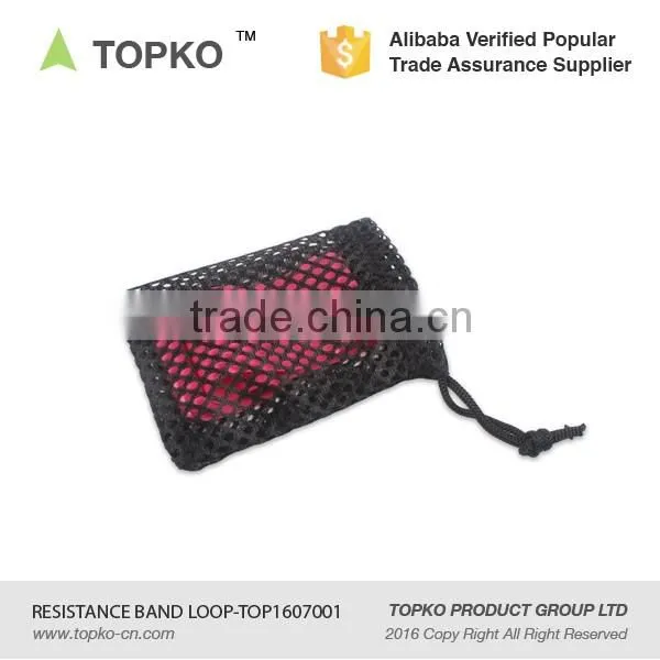 TOPKO latex material custom stretch elastic loop set of 5 with mesh bag fitness resistance band