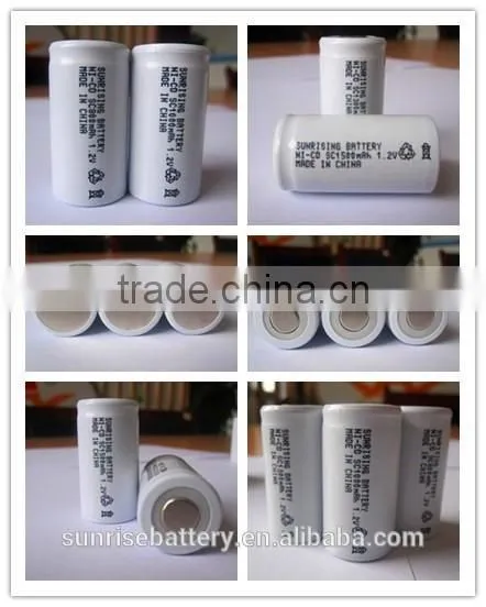Ni-CD SC800mAh 1.2V rechargeable battery for