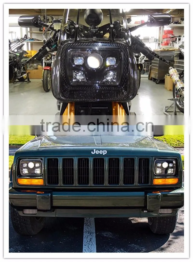 5x7 Rectangular Projector LED Headlight Sealed Beam Replacement with CRE-E Chips for truck motorcycle