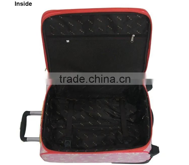 2015 popular fashion travel pu trolley luggage bag