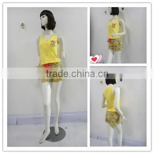 Pure and fresh and sweet bowknot sleeveless pajamas women