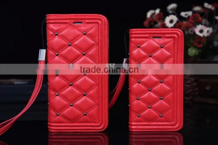 Lovely Lozenge Pattern Leather Case With Card Slot Wallet Case For iPhone 6